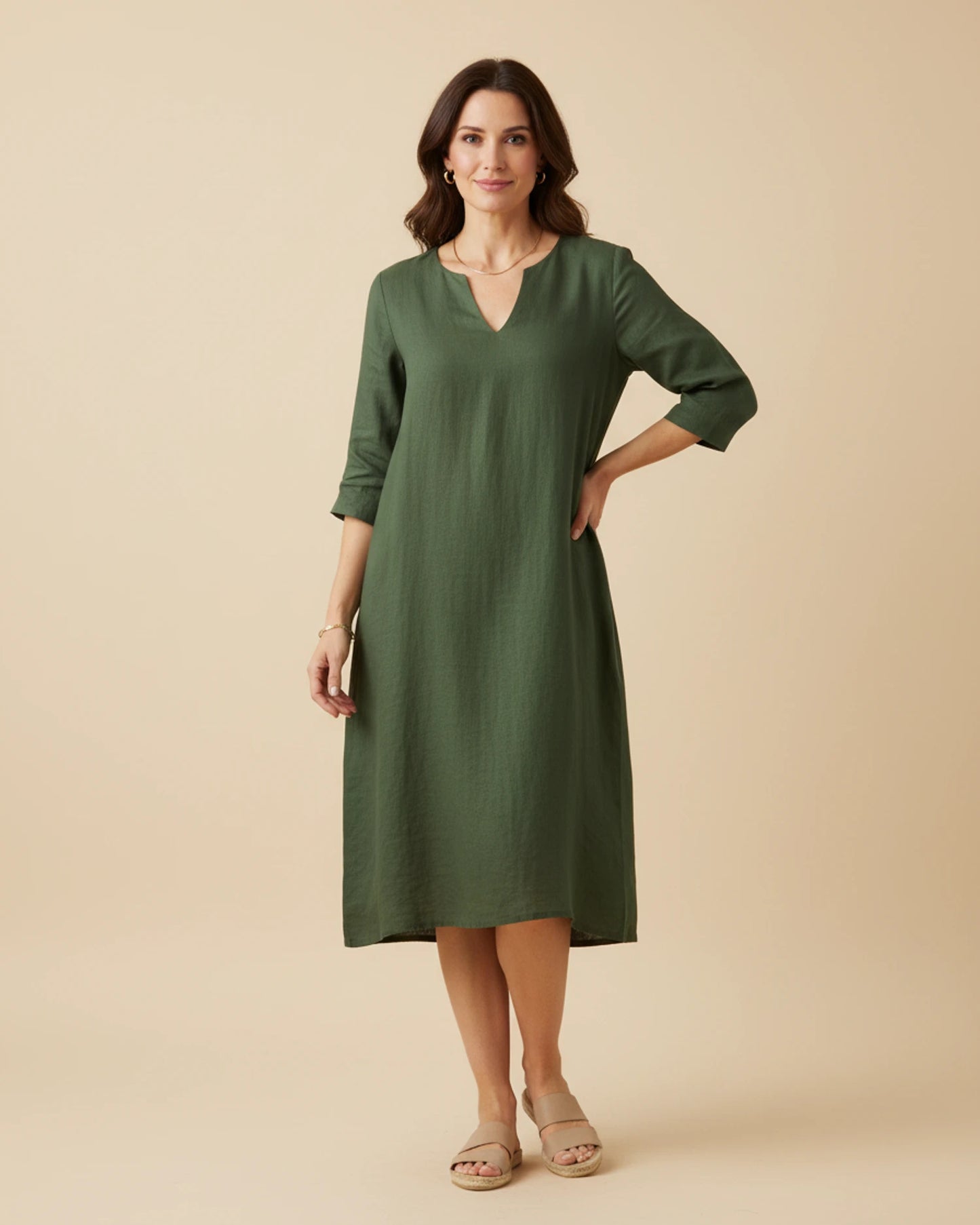 Women's V-Neck Summer Midi Dress image