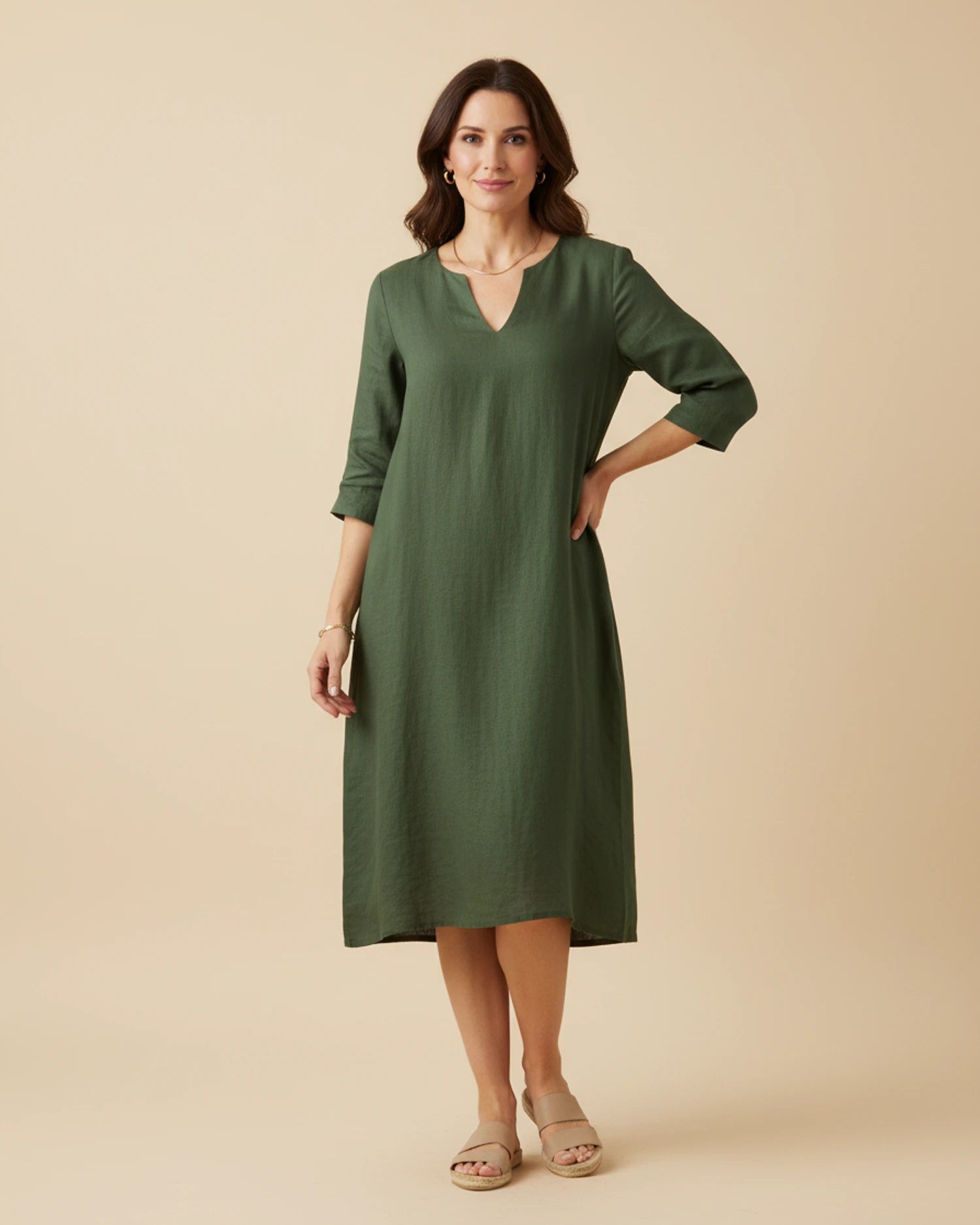 Women's V-Neck Summer Midi Dress image