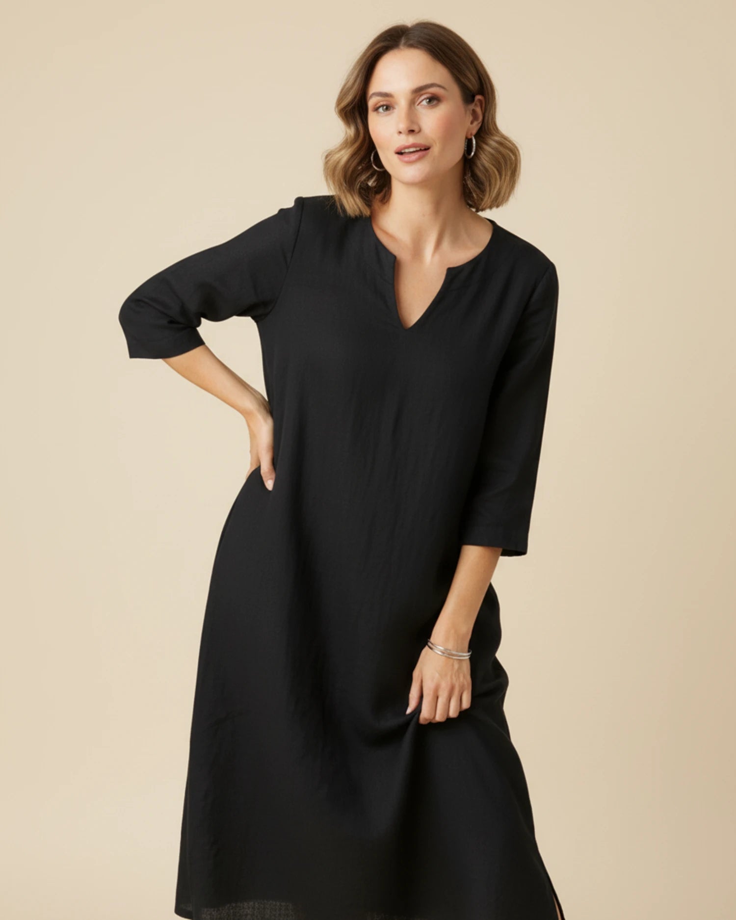 Women's V-Neck Summer Midi Dress image