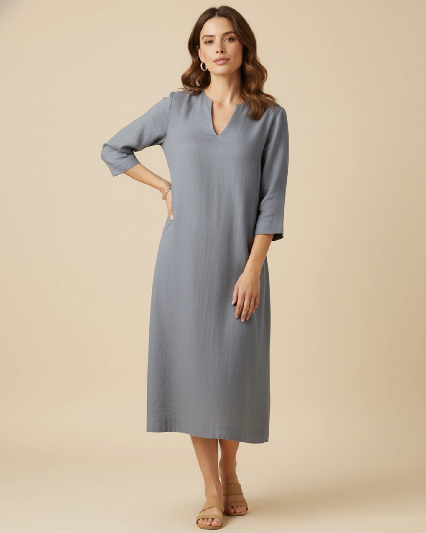 Women's V-Neck Summer Midi Dress image