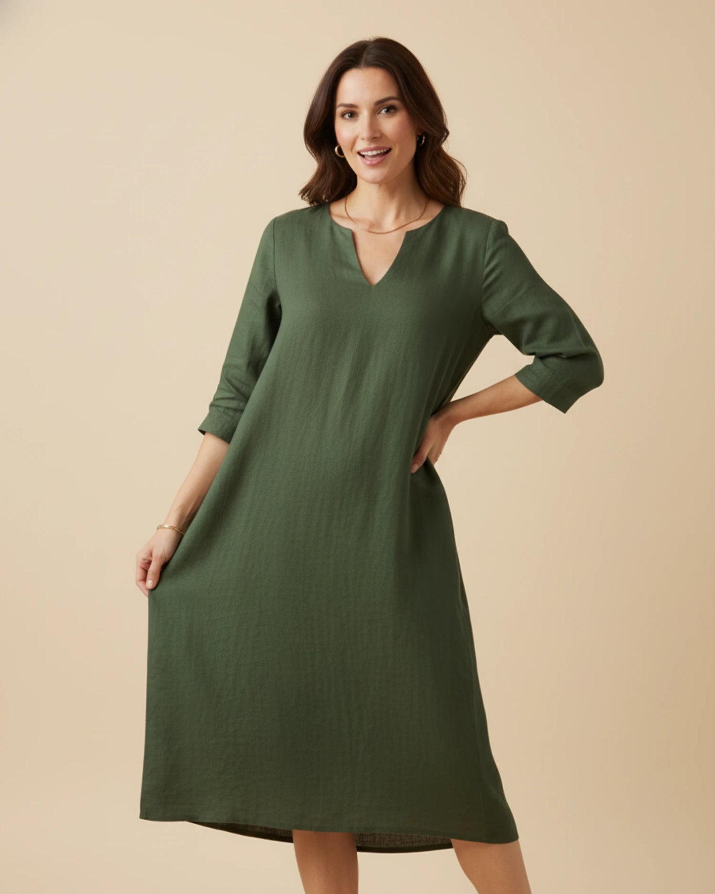 Women's V-Neck Summer Midi Dress image
